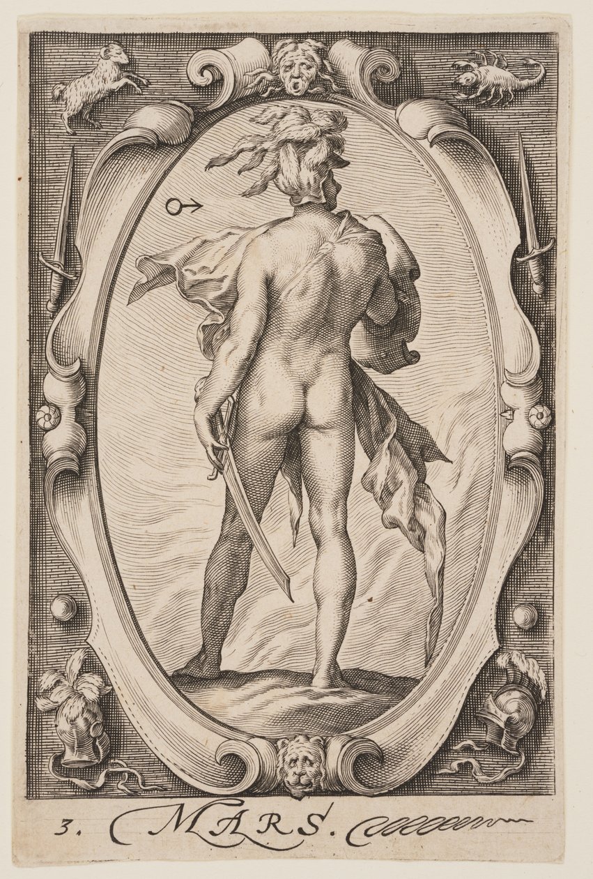 Mars, fra De syv planeter af Jacob Matham