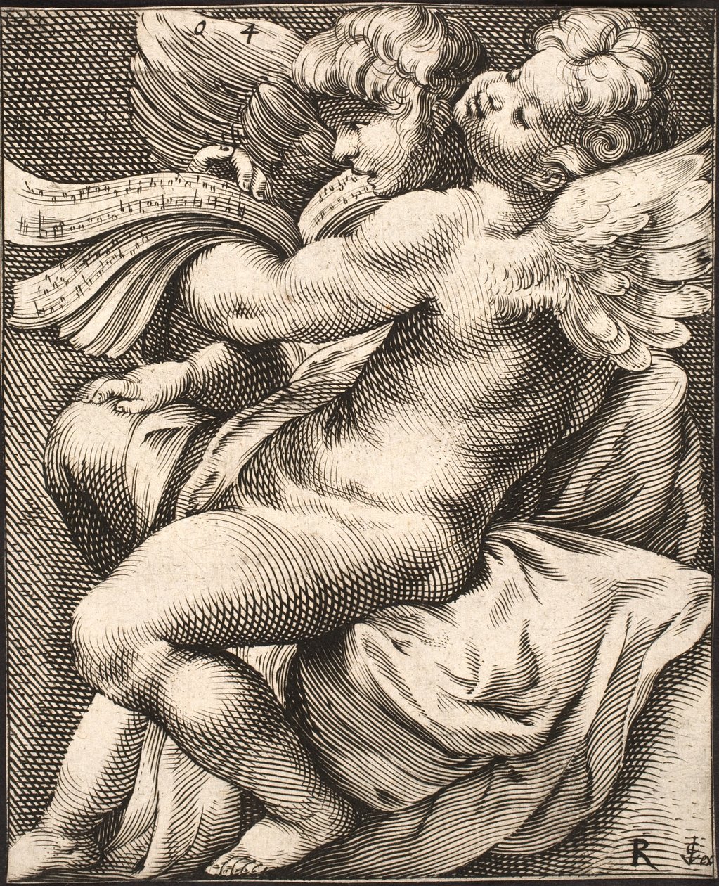 To Putti synger af Jacob Matham