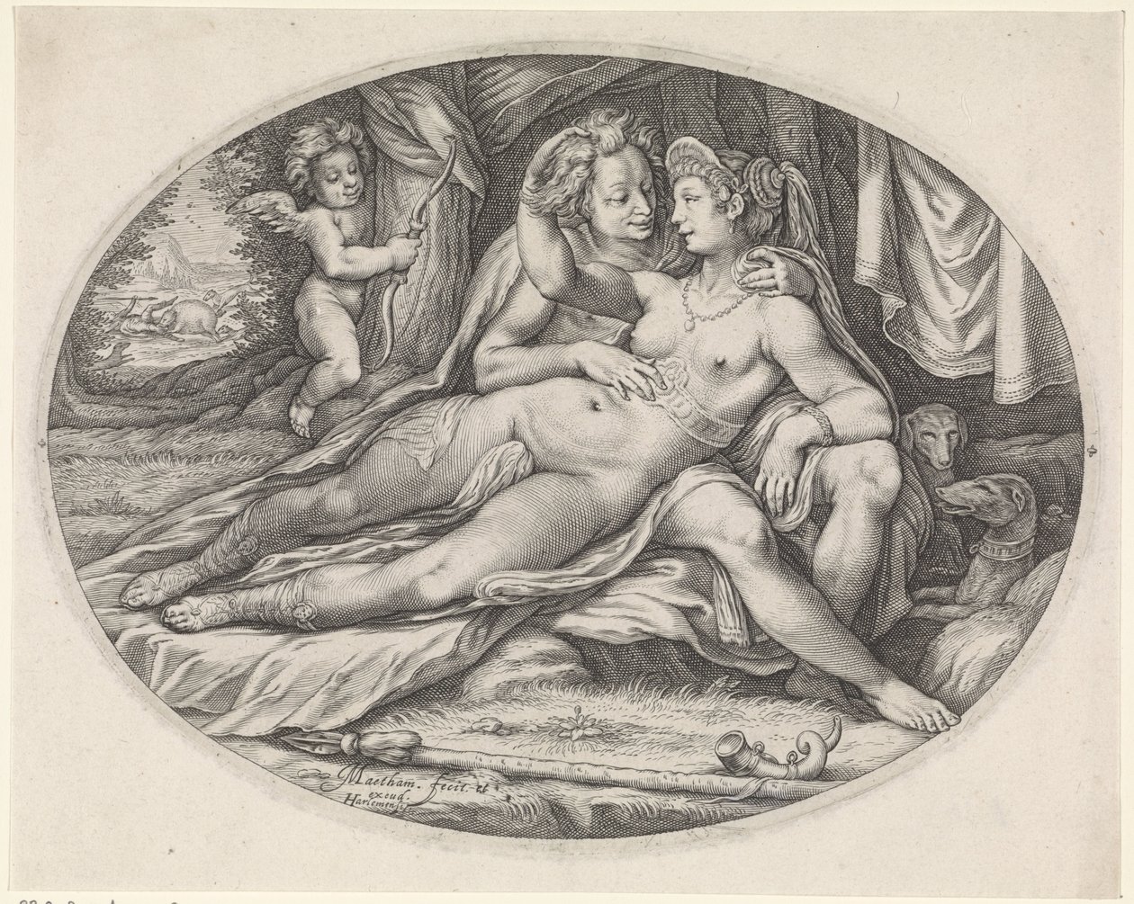 Venus og Adonis af Jacob Matham