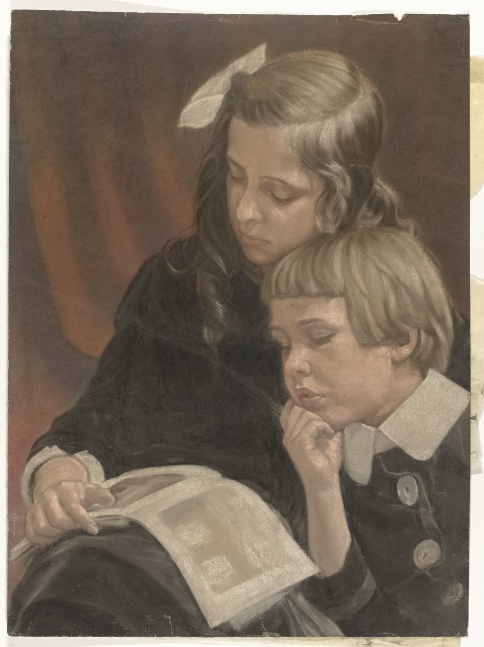 Portret van Mies en Co Merkelbach af Jacob Merkelbach