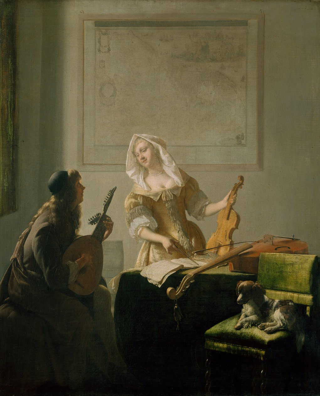 Musikundervisningen, 1671. af Jacob Lucasz Ochtervelt