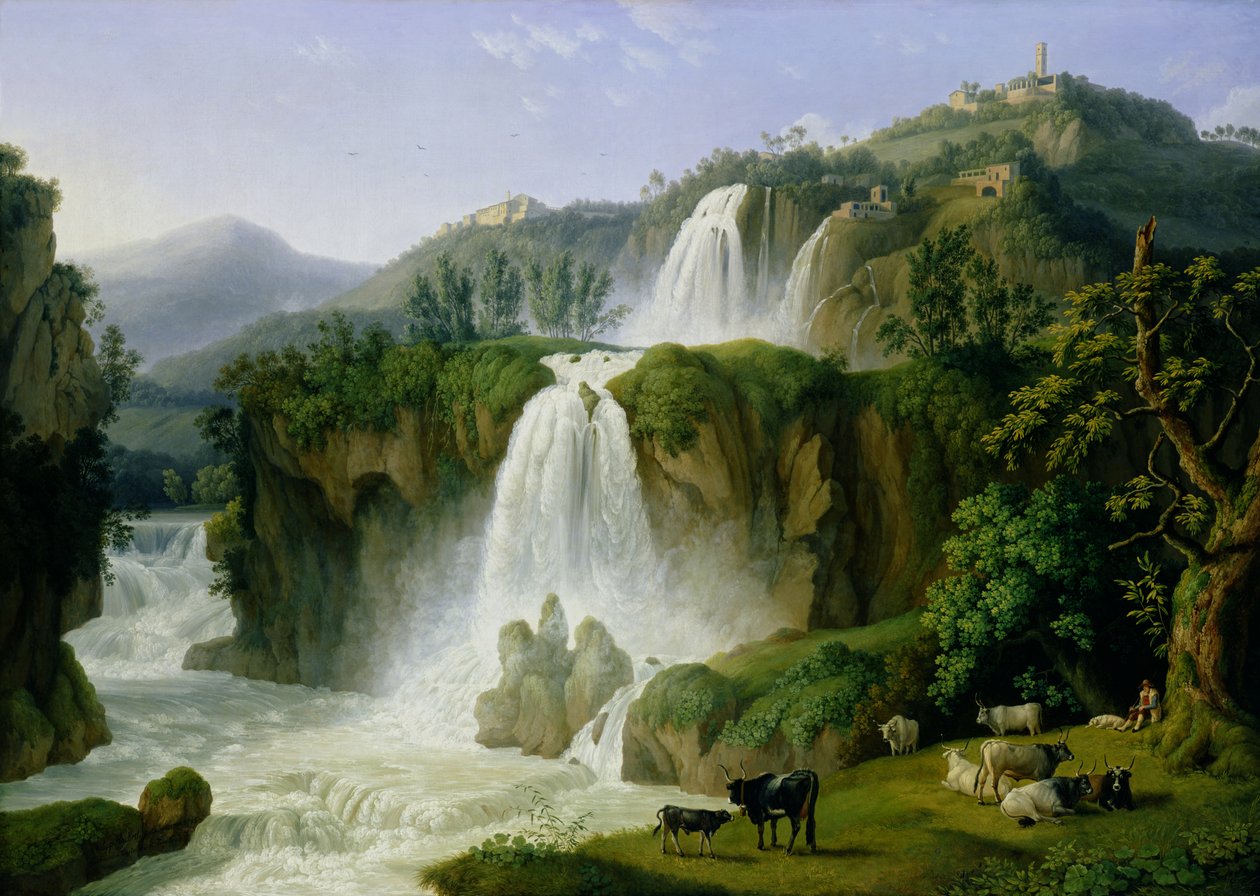 Vandfaldet i Tivoli, 1785 af Jacob Philippe Hackert