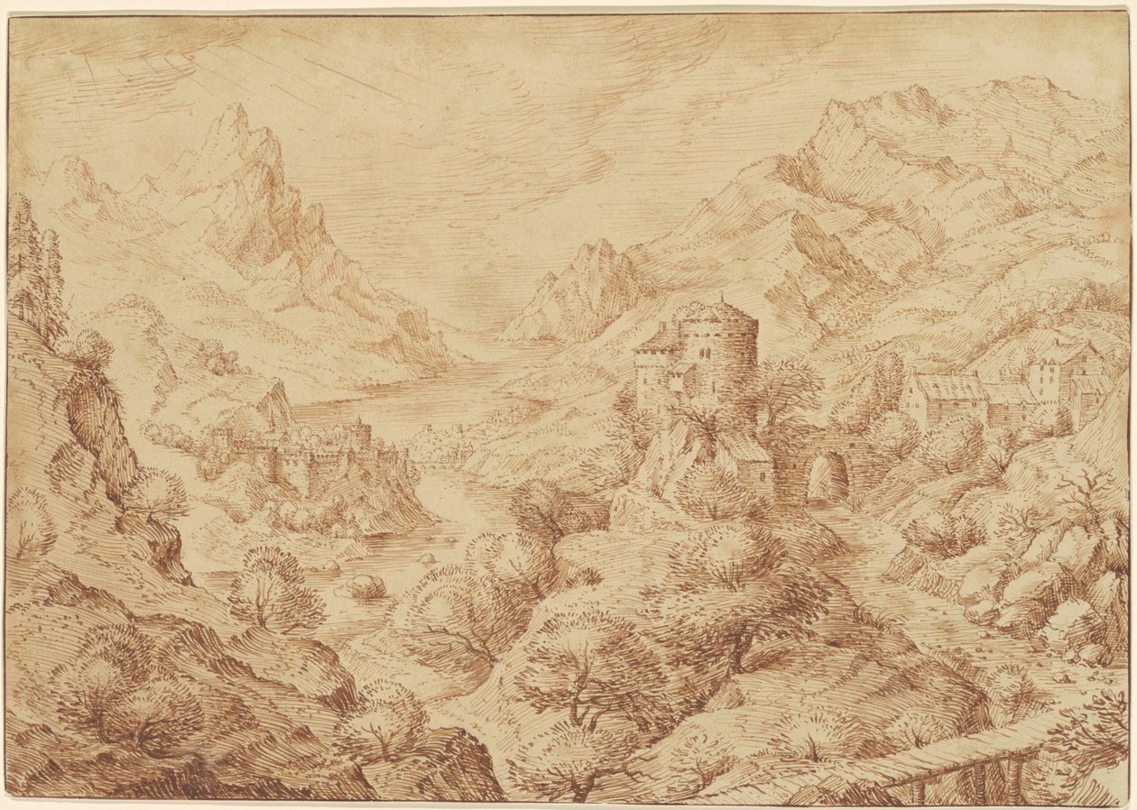 Panoramaflodlandskab af Jacob Savery I