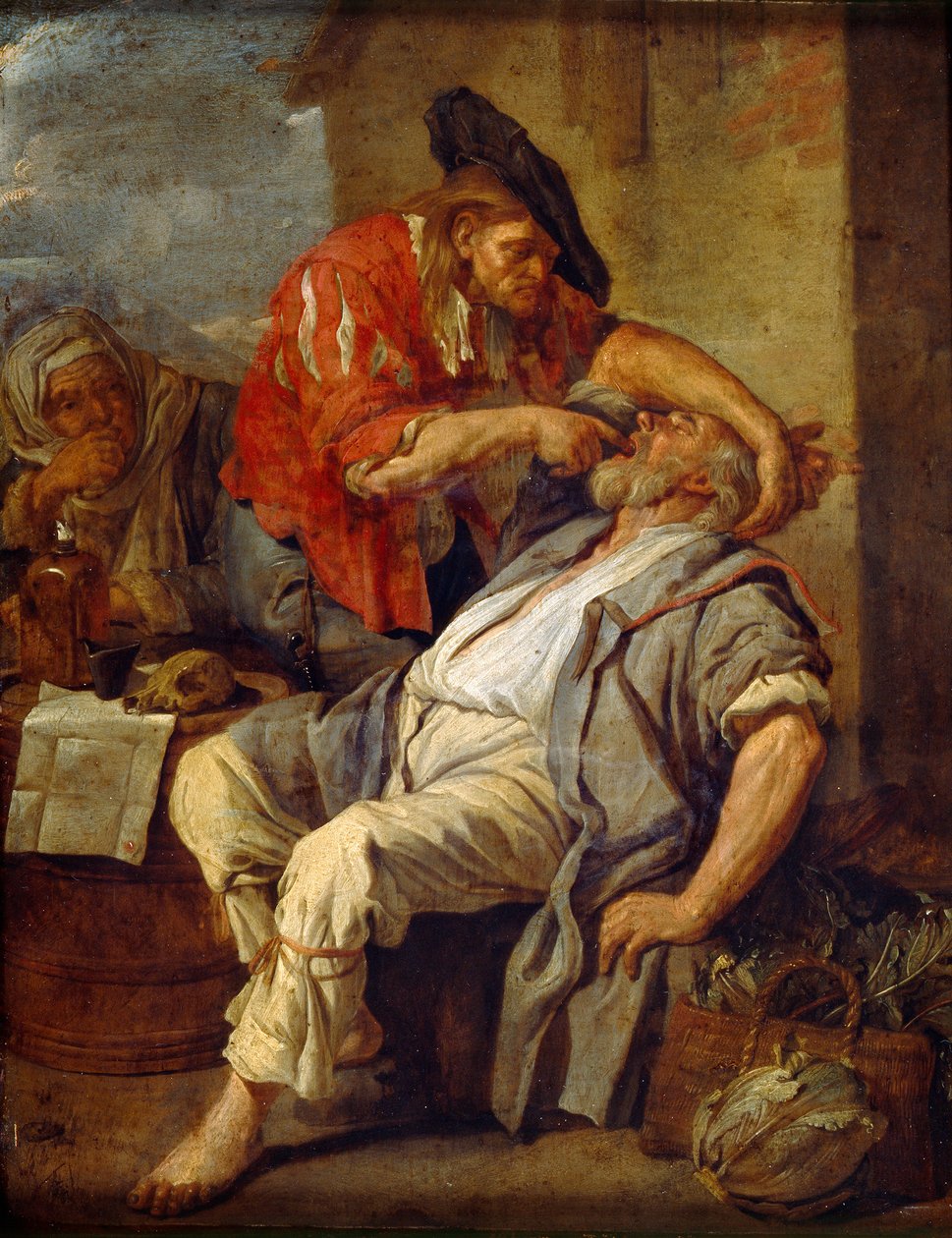 Tandlægen, ca. 1690 (olie på kobber) af Jacob Toorenvliet