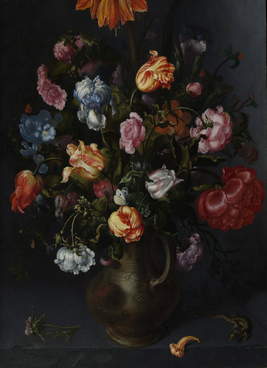 En vase med blomster, formentlig 1613. af Jacob Vosmaer