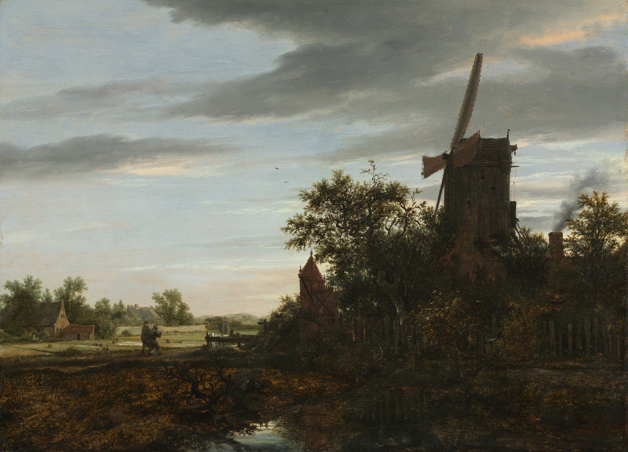 Landskab med en vindmølle, 1646. af Jacob van Ruisdael