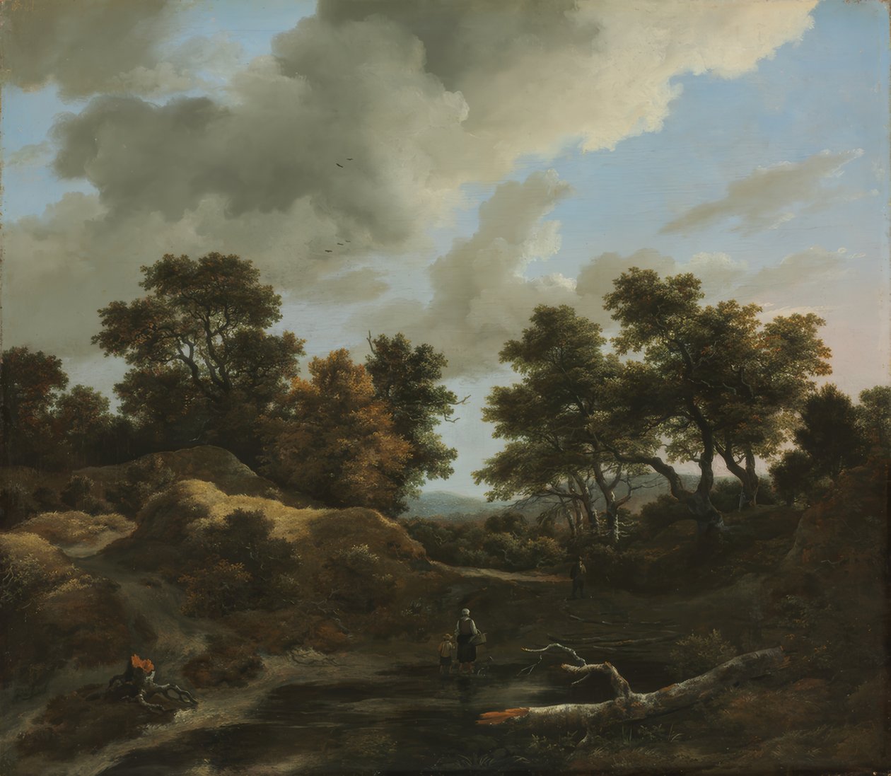 Skovklædt og bakket landskab af Jacob van Ruisdael