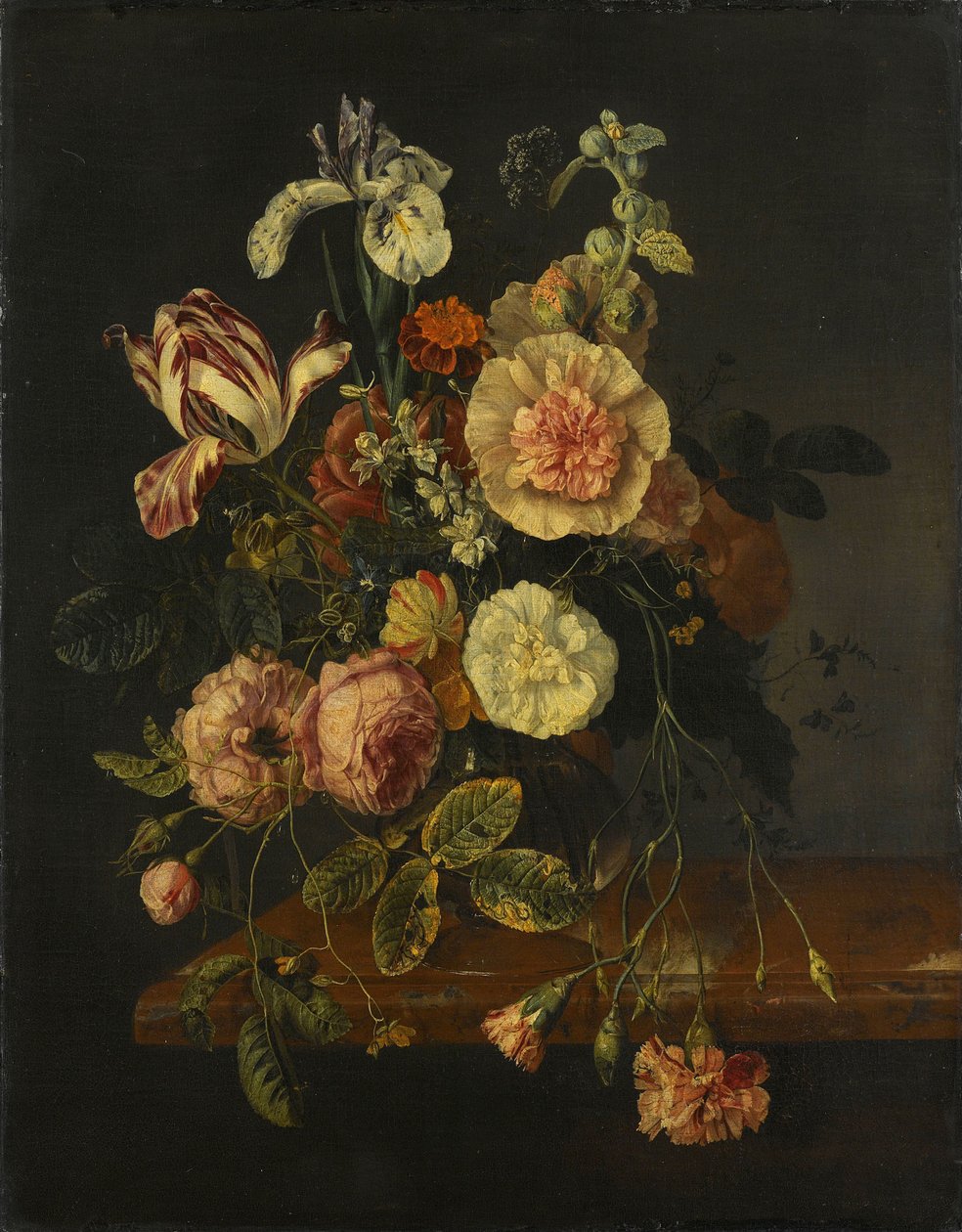 Stilleben med blomster af Jacob van Walscapelle (attributed to)
