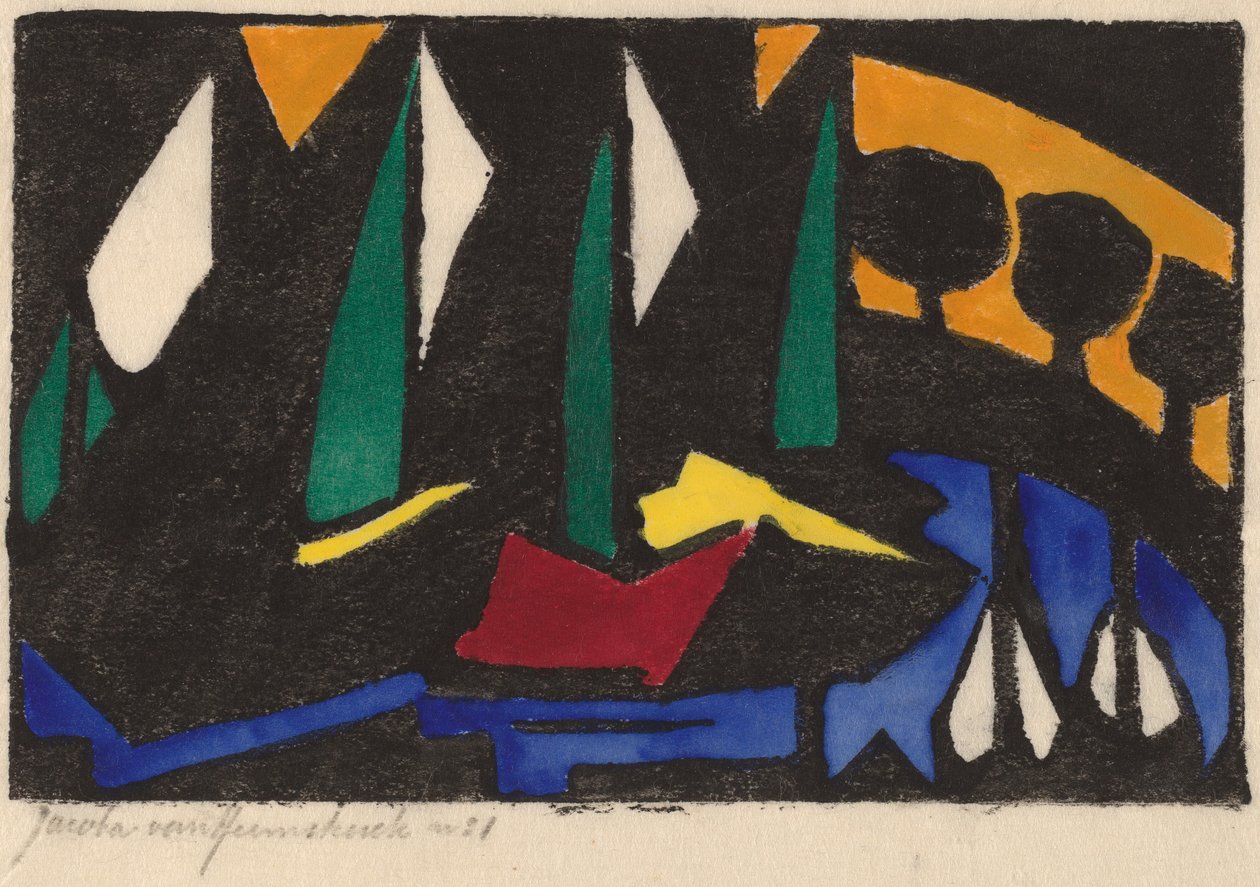 Båd og træer, 1914. af Jacoba van Heemskerck van Beest