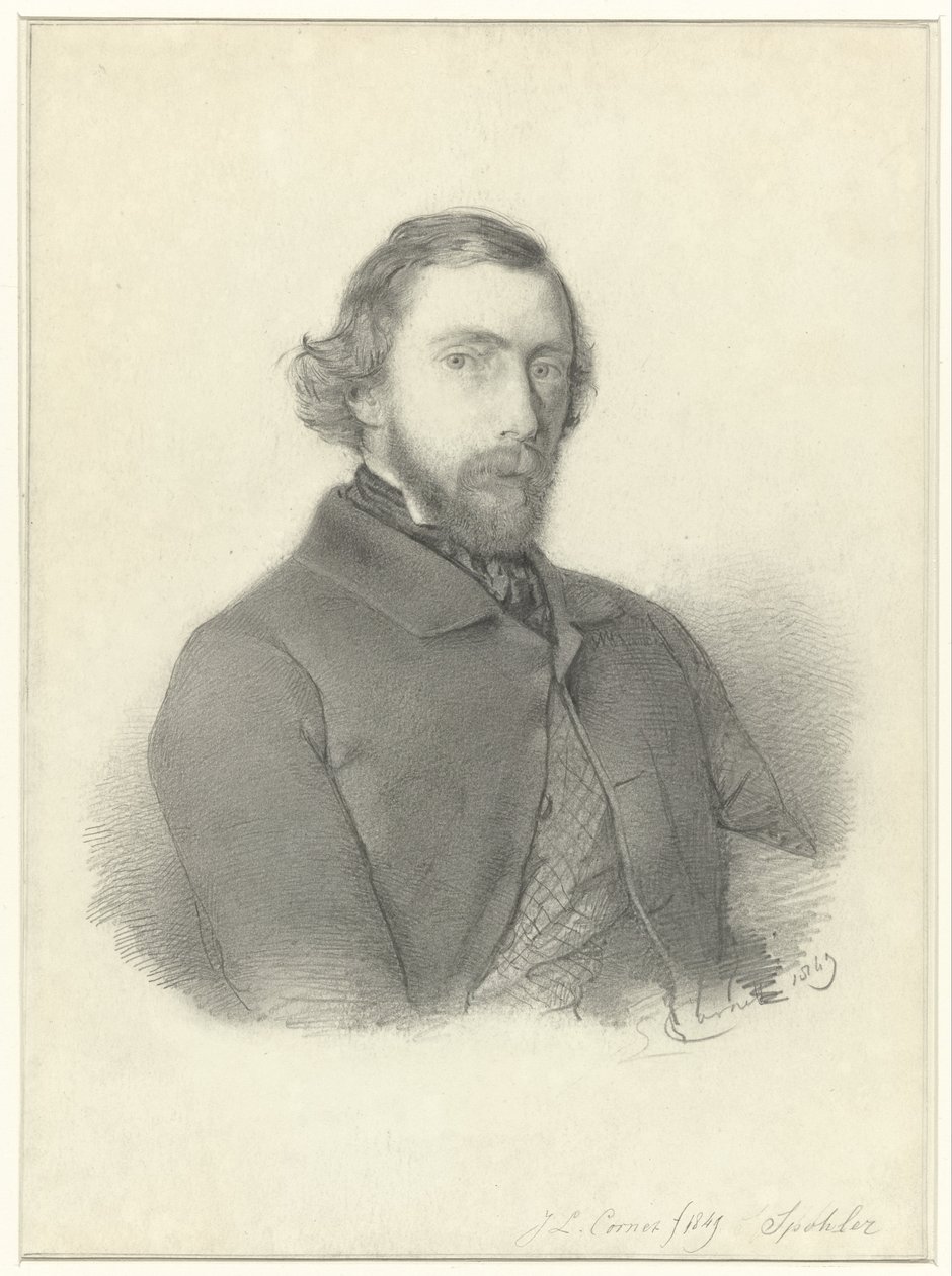Portræt af maleren Jan Jacob Spöhler af Jacobus Ludovicus Cornet af Jacobus Ludovicus Cornet