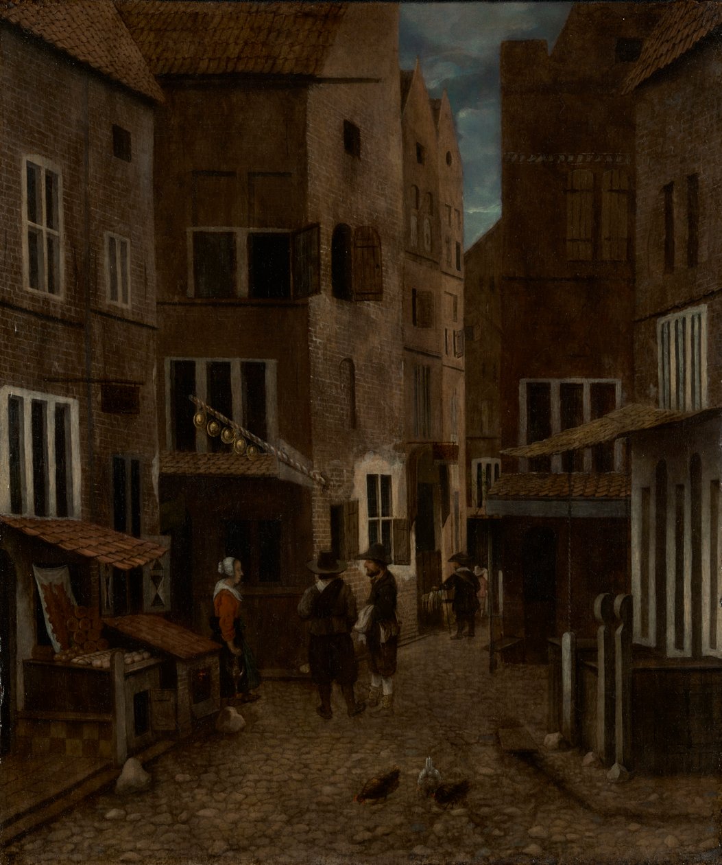 Gade Scene af Jacobus Vrel or Frel