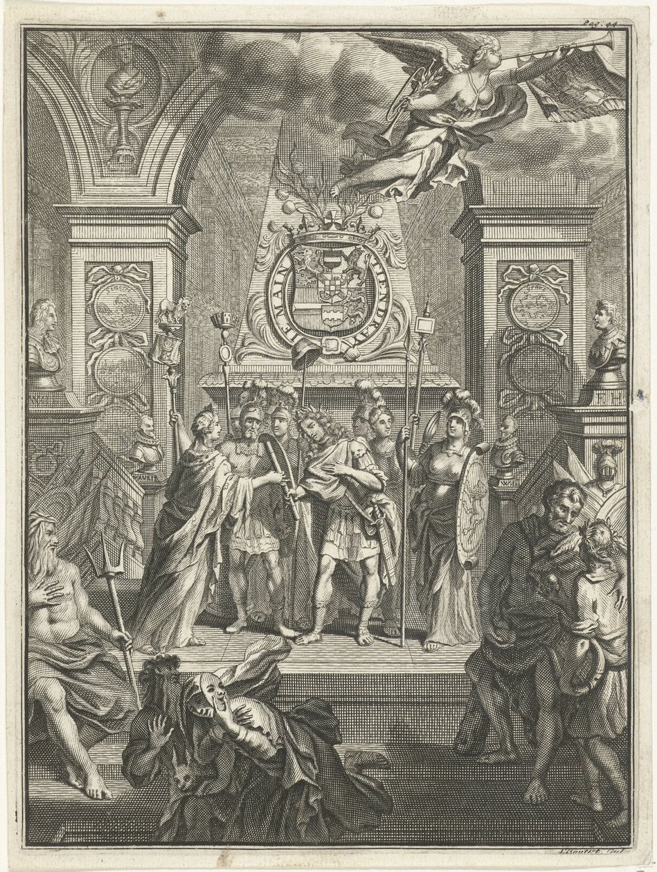 Maria Stuart overrækker William III kommandostaben af Jacobus Baptist