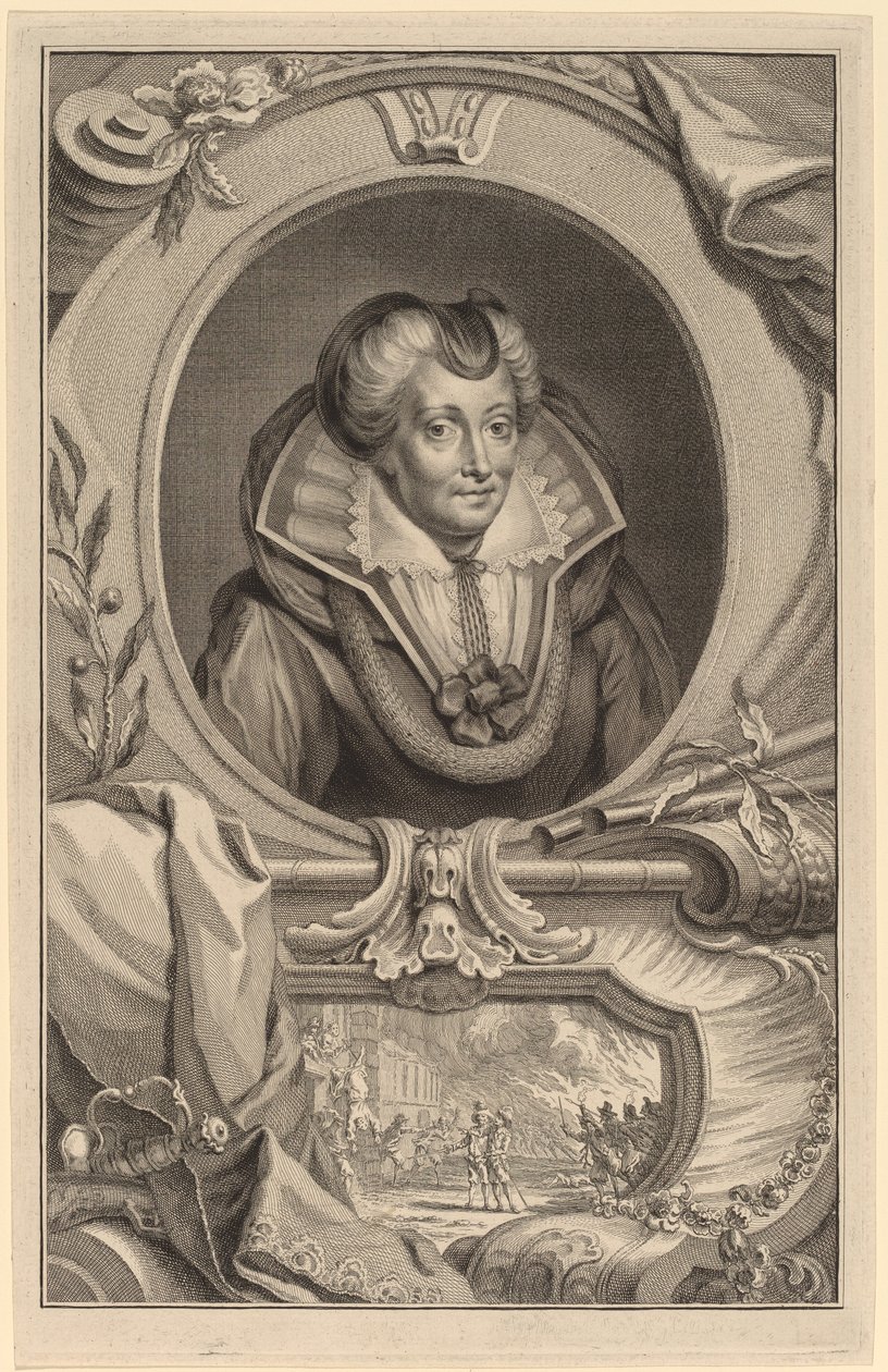 Louise de Coligny af Jacobus Houbraken
