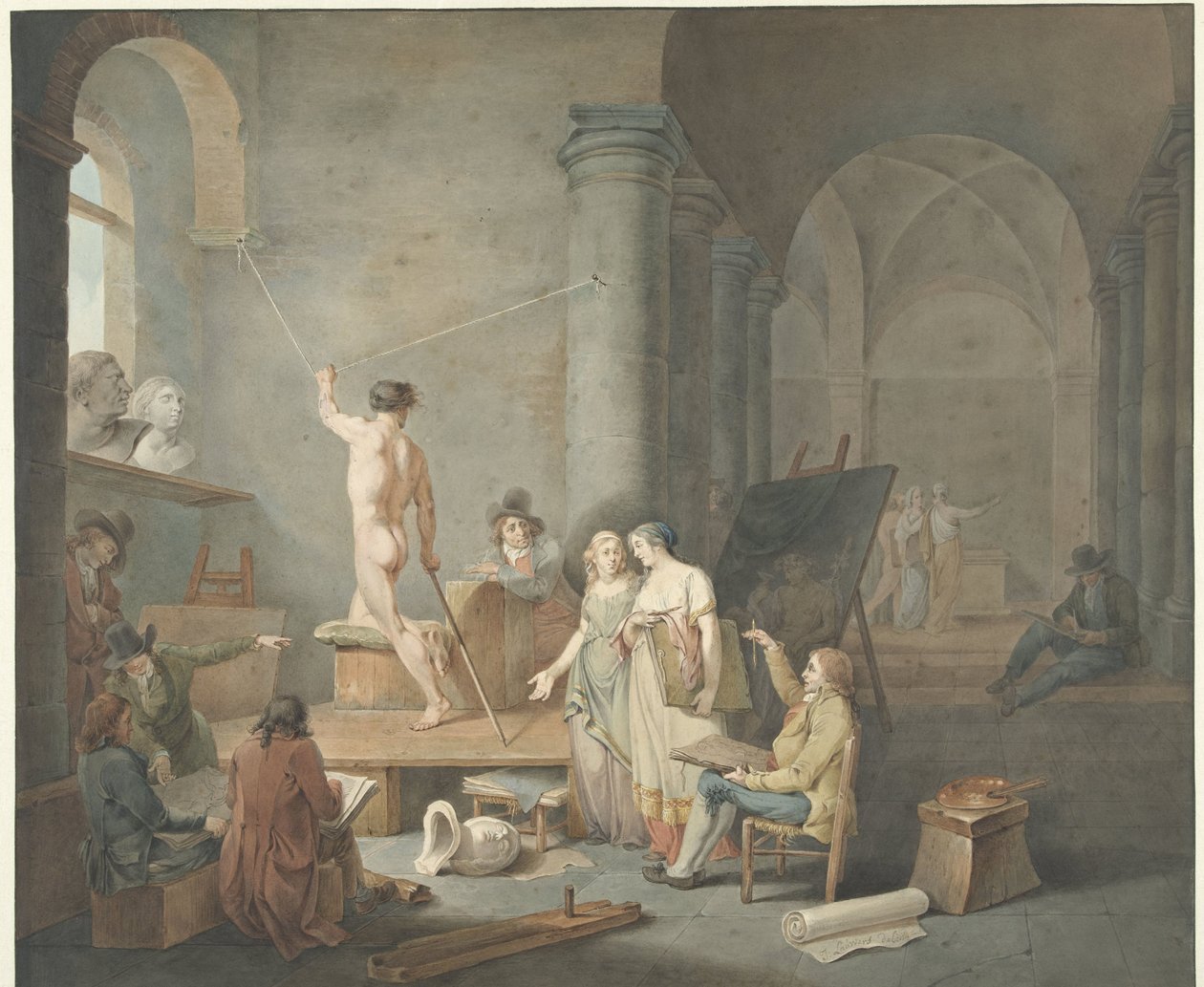 Modeltegning i en gammel bygning af Jacobus Johannes Lauwers