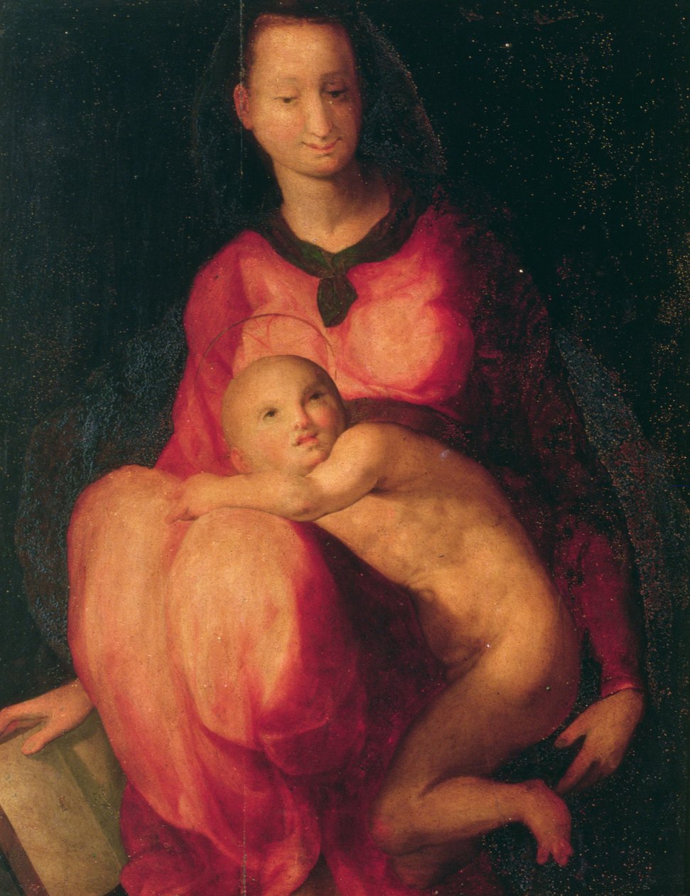 Madonna og barn (panel) af Jacopo Pontormo