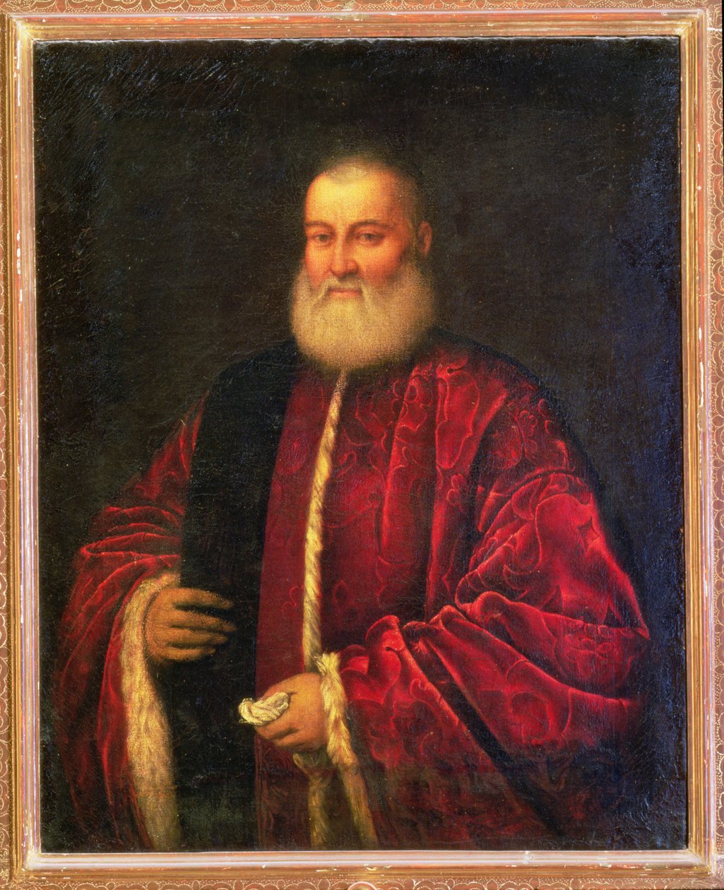 Portræt af en gammel mand i rød kappe af Jacopo Robusti Tintoretto