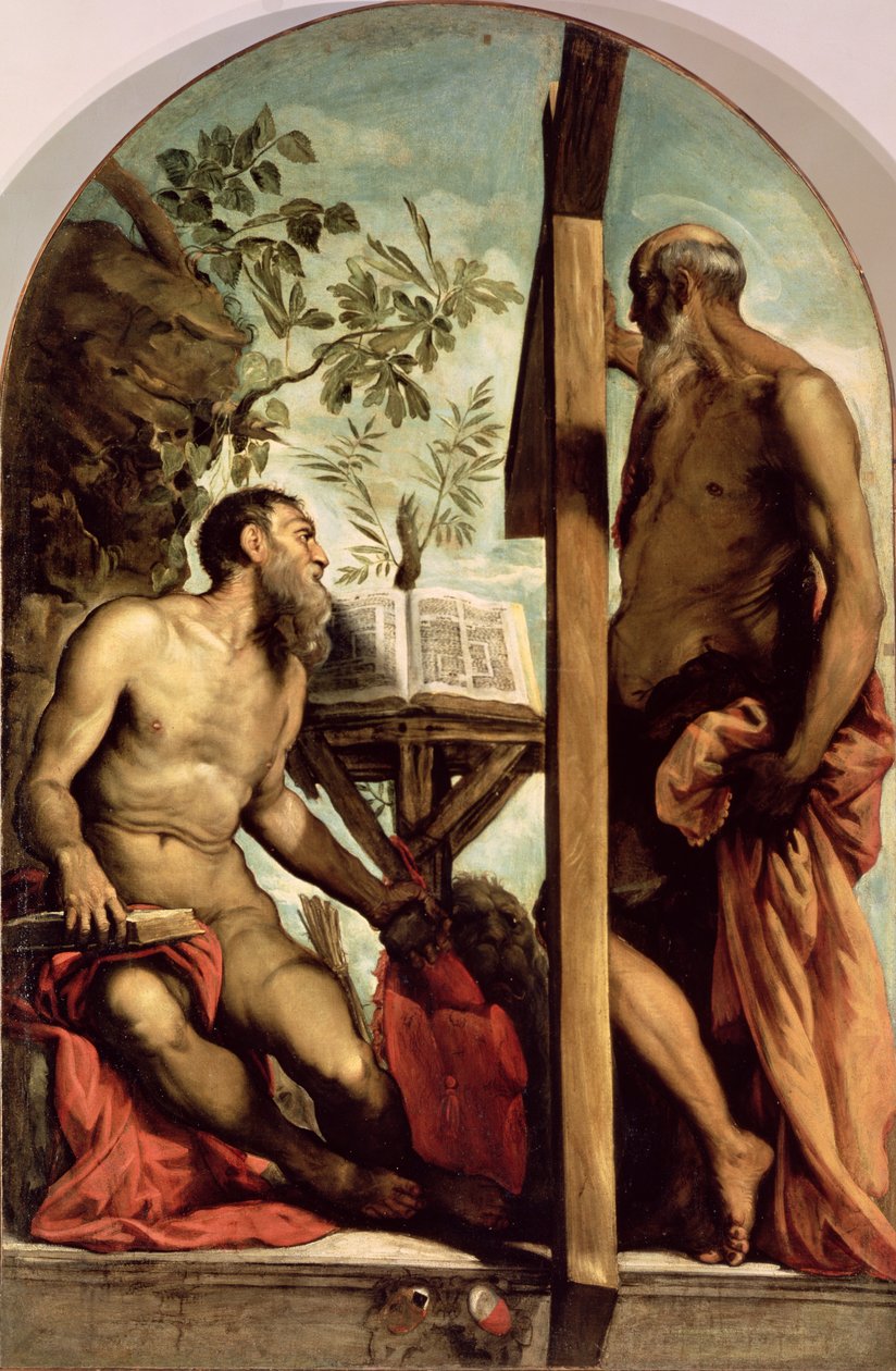 St. Andrew og St. Jerome af Jacopo Robusti Tintoretto