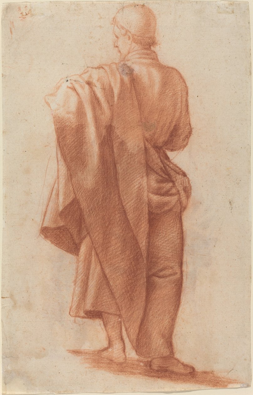Stående draperet mand [recto] af Jacopo Chimenti
