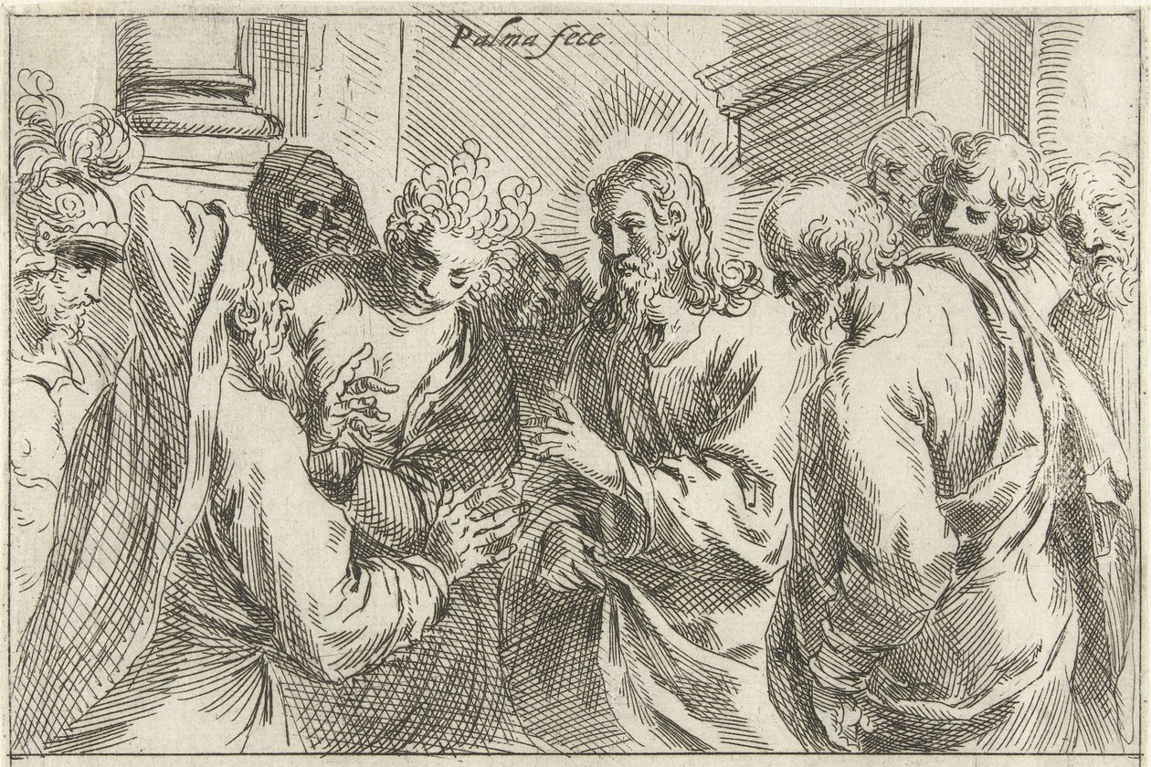 Kristus og kvinden taget i utroskab af Jacopo Palma (il Giovane)