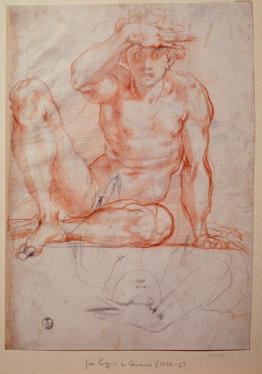 Nøgen mand - Tegning af Jacopo Pontormo
