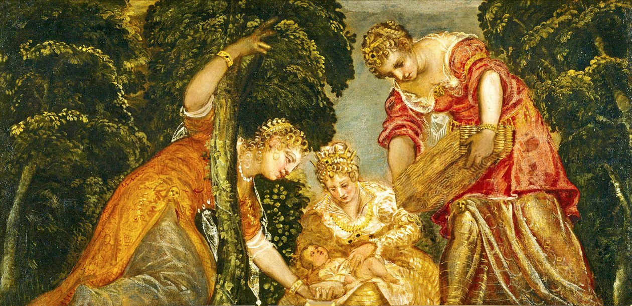 Moses frelst fra vandet af Jacopo Robusti Tintoretto
