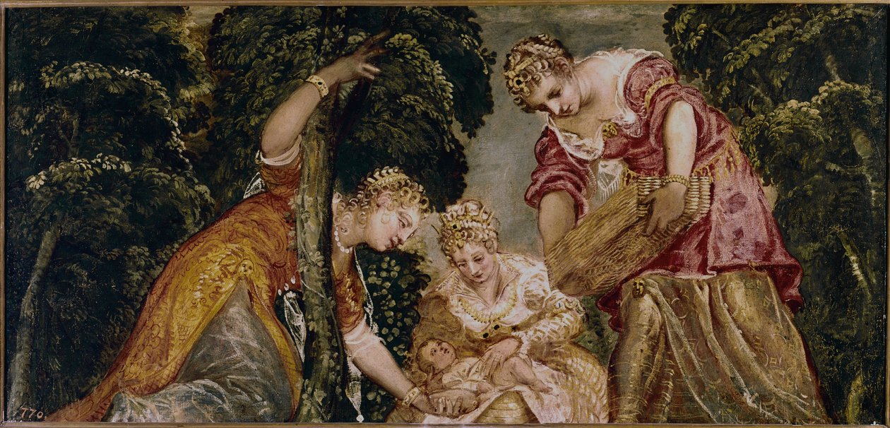 Moses reddede fra vandet af Jacopo Robusti Tintoretto