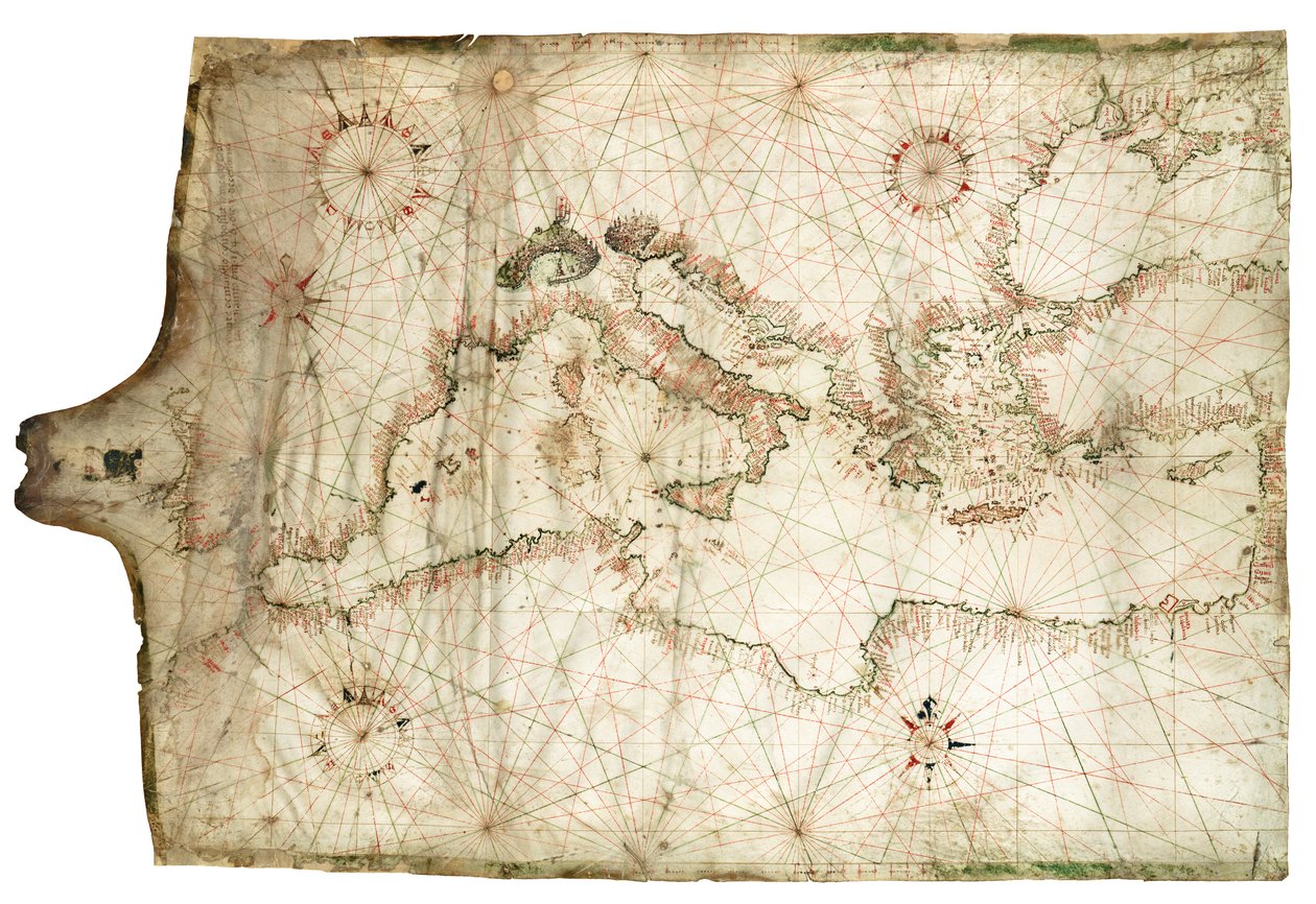 Middelhavet og Sortehavet 1546 af Jacopo Vesconte Maggiolo