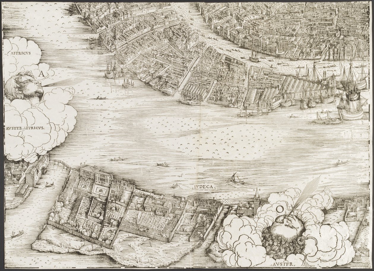 Udsigt over Venedig [nederste venstre blok] af Jacopo de