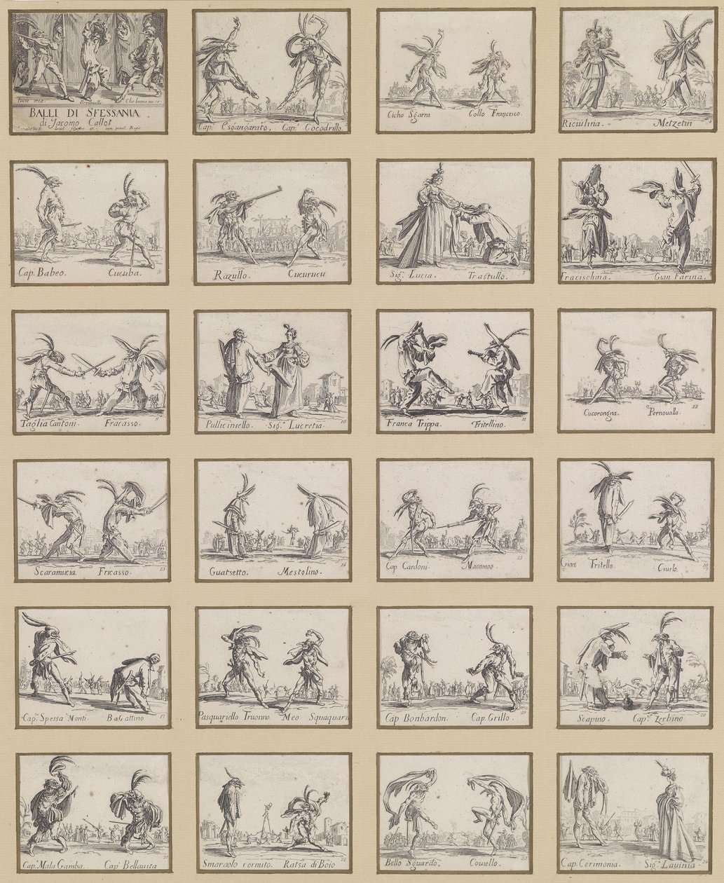 Napolitansk dans af Jacques Callot