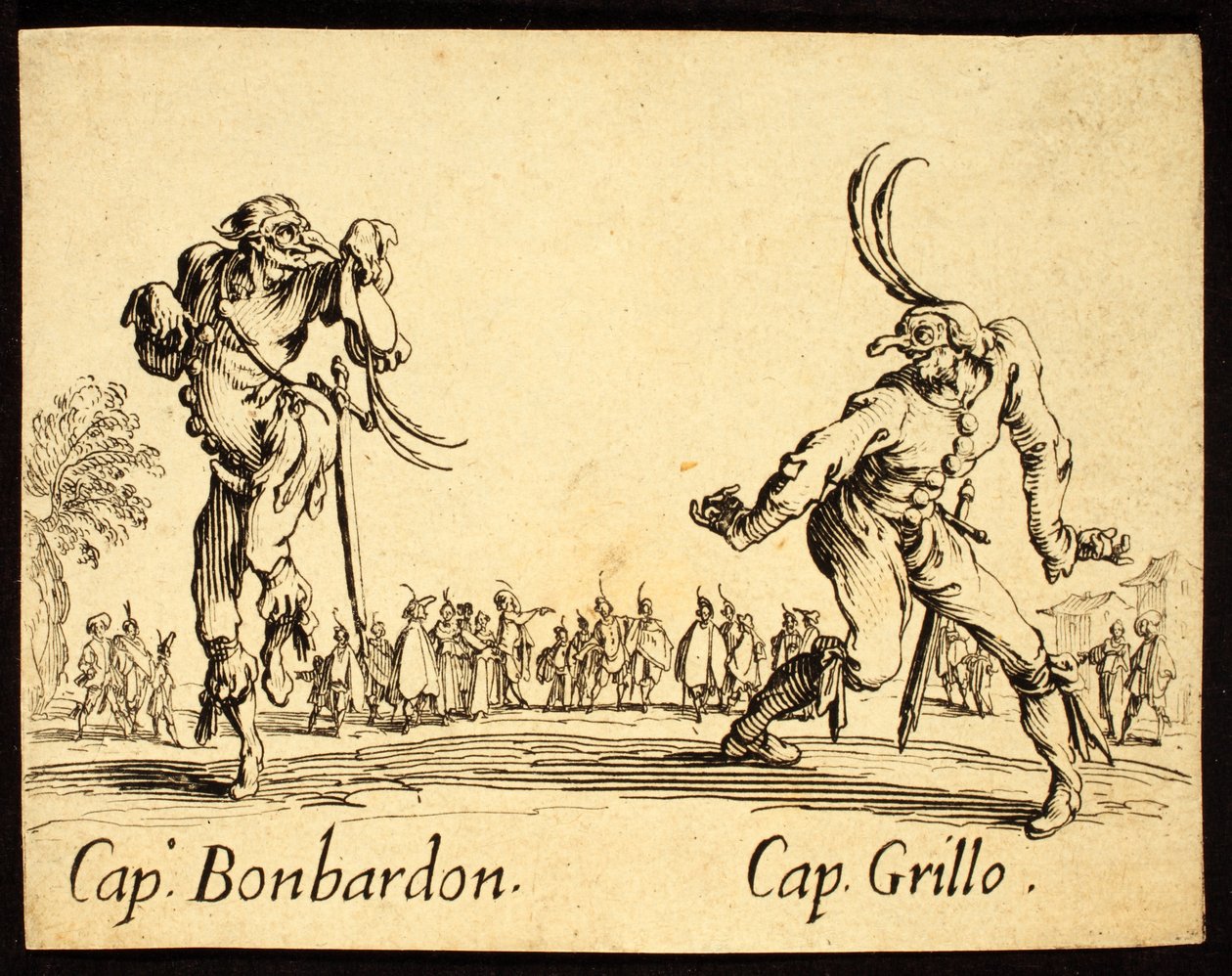 Kaptajner Bonbardon og Grillo, 1622 af Jacques Callot