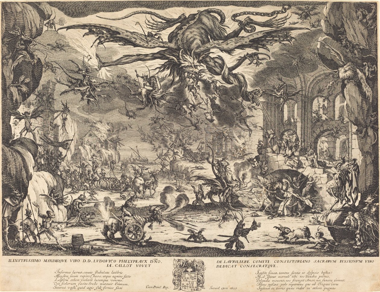 Fristelsen fra Saint Anthony [2. Version] af Jacques Callot