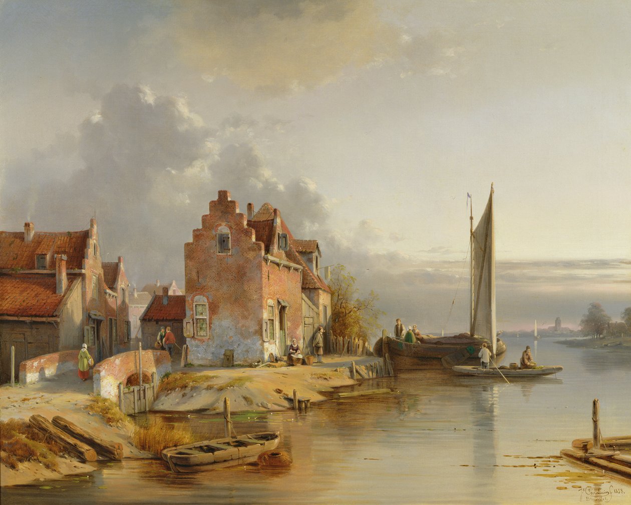 Belgisk flodbred, 1858 af Jacques Carabain