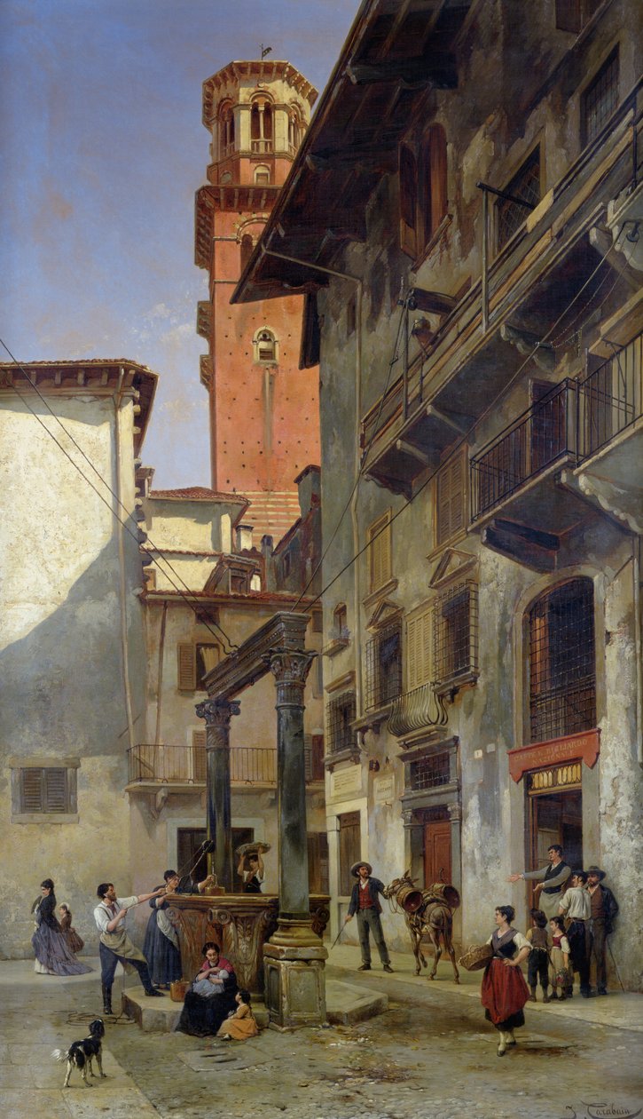 Via Mazzanti, Verona, 1880 af Jacques Carabain