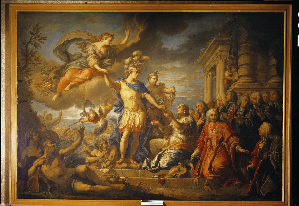 Allegori om freden i Aix-la-Chapelle, 1761 af Jacques Dumont