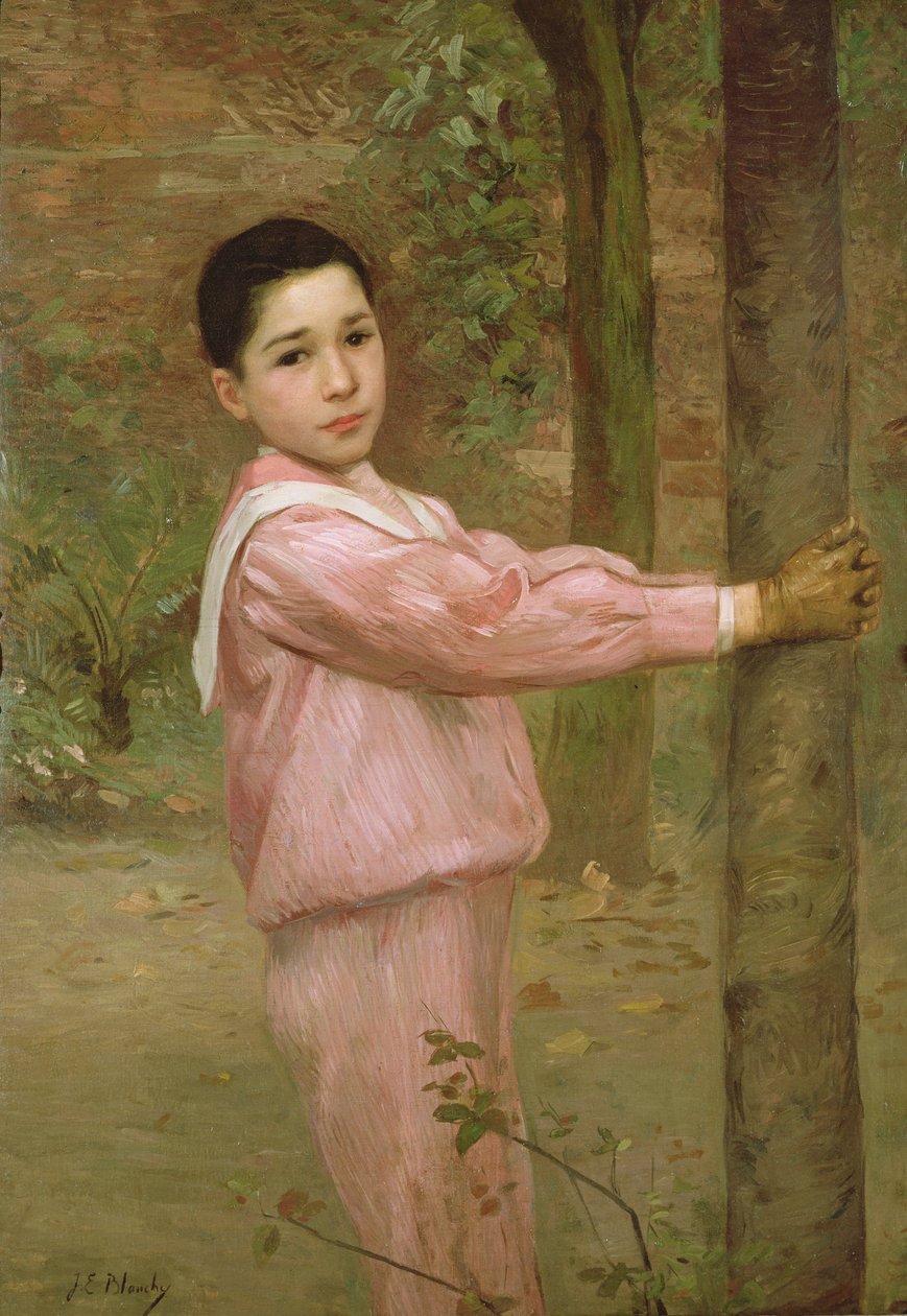 Portræt af en dreng i en pink sømandsdragt af Jacques Emile Blanche