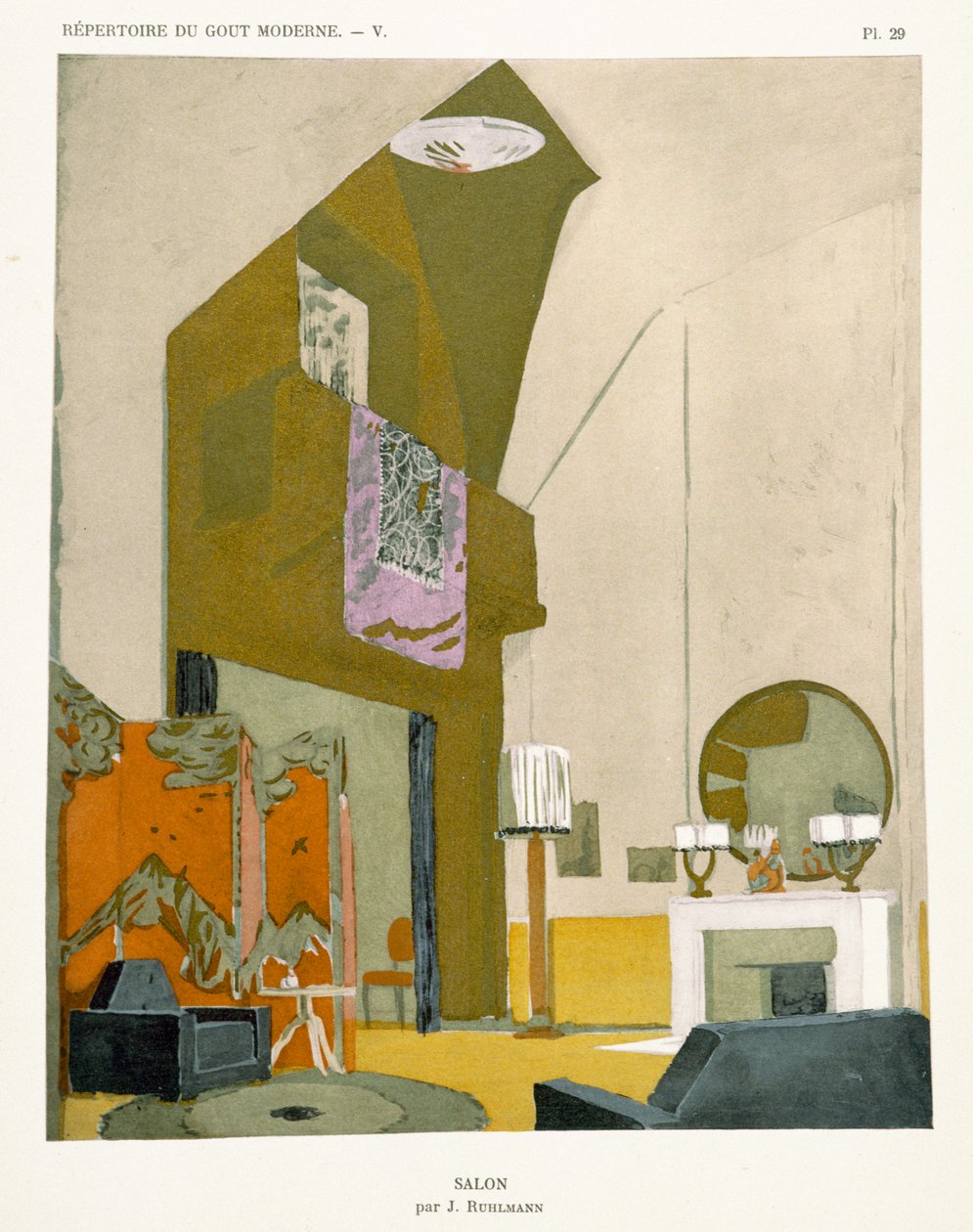 Salon, fra "Repertoire of Modern Taste", udgivet i 1929 af Jacques Emile Ruhlmann
