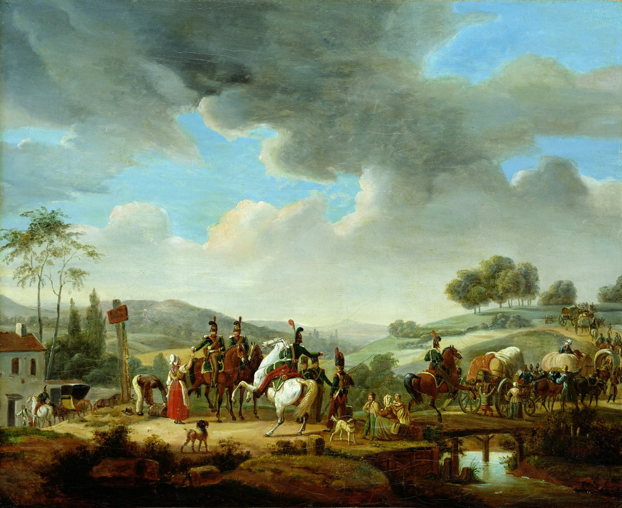Konvoj eskorteret af franske dragoner af Jacques Francois Joseph Swebach