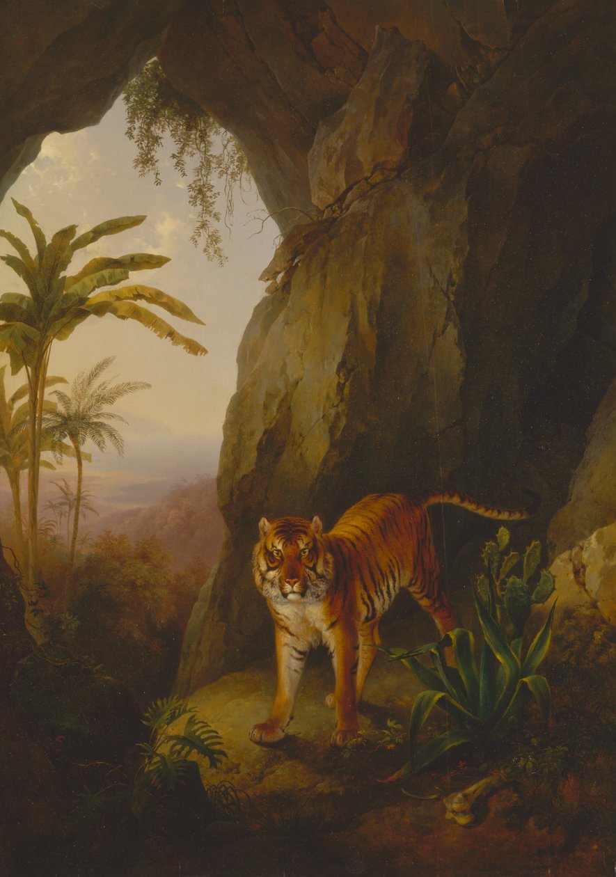 Tiger i en hule af Jacques Laurent Agasse