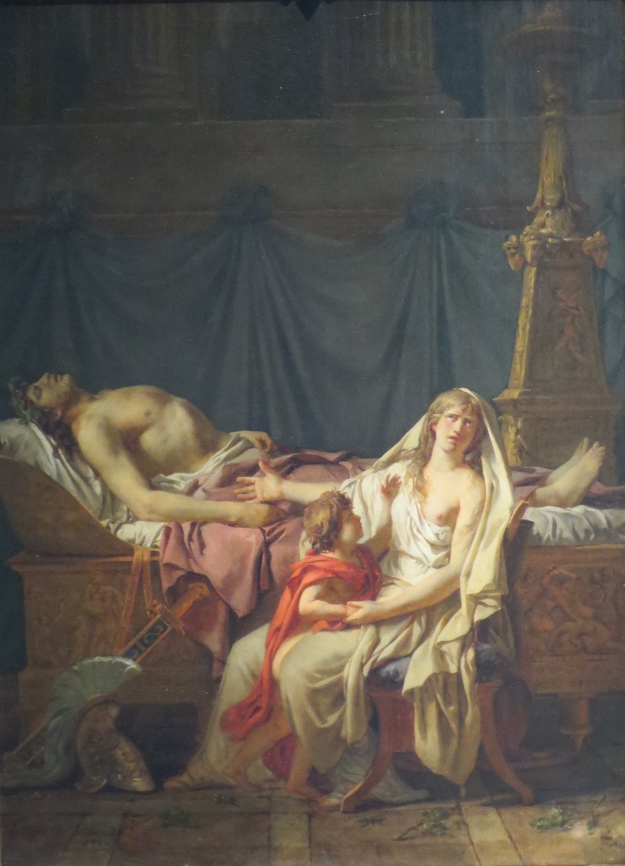  Andromache sørger over Hektor af Jacques Louis David