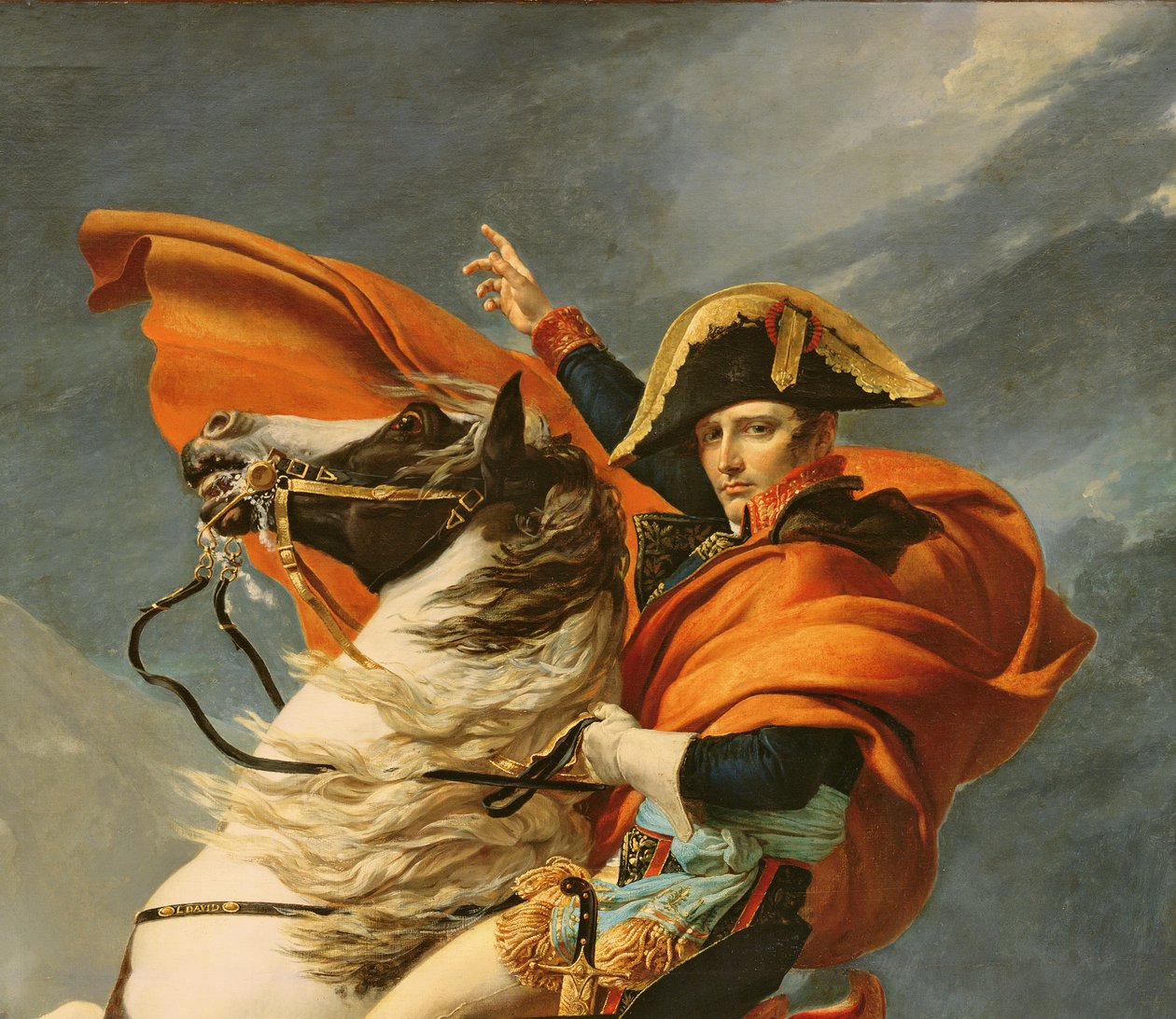 Napoleon krydser Alperne den 20. maj 1800, 1803 (detalje af 101627) af Jacques Louis David