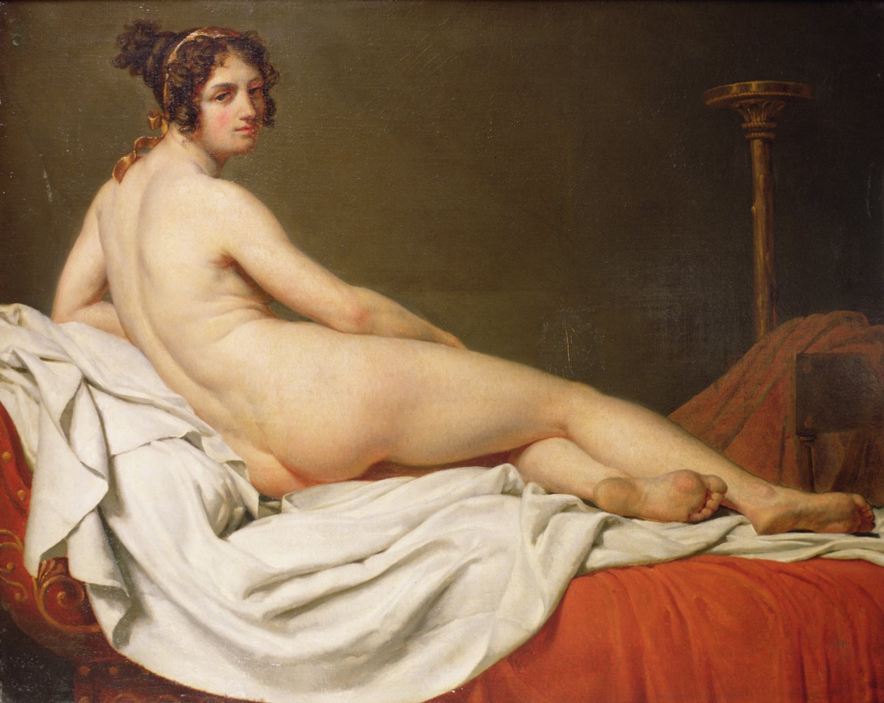Liggende nøgen af Jacques Louis David