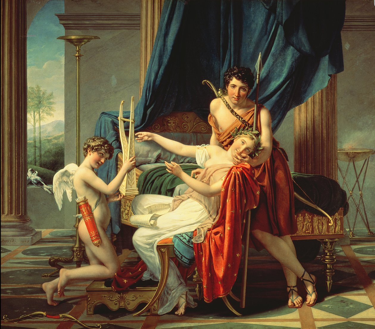 Sappho og Phaon, 1809 af Jacques Louis David