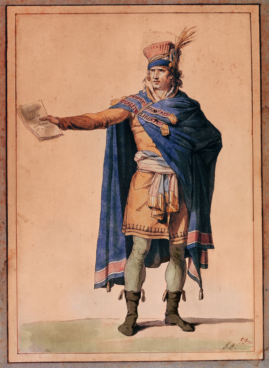 Repræsentanten for folket i embedet, 1794 (akvarel på papir) af Jacques Louis David