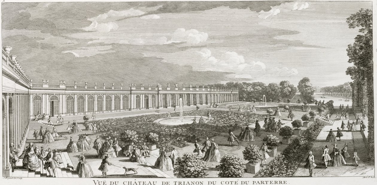 Udsigt over Chateau de Trianon, parterren (se også 187758) af Jacques Rigaud