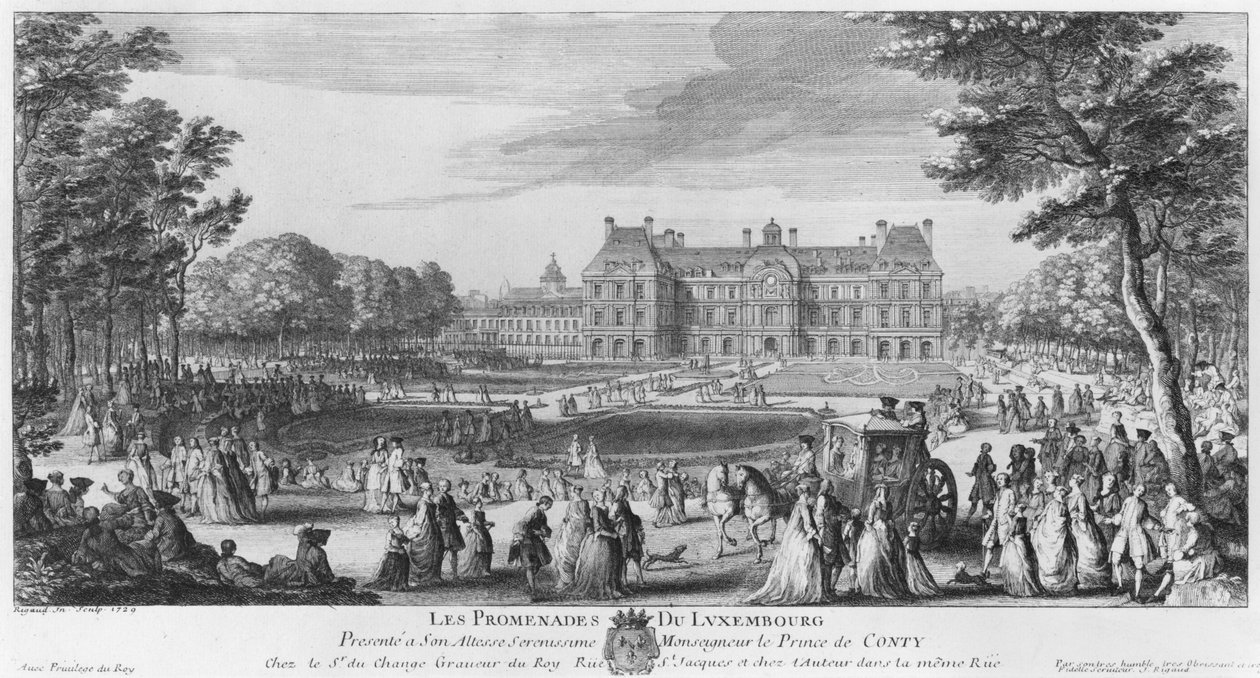 Vandring i Luxembourg-haven, 1729 af Jacques Rigaud