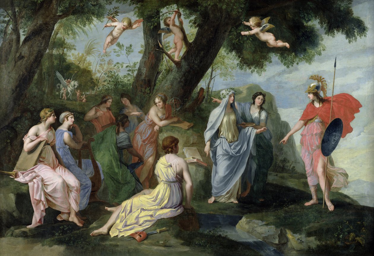Minerva med muserne af Jacques Stella