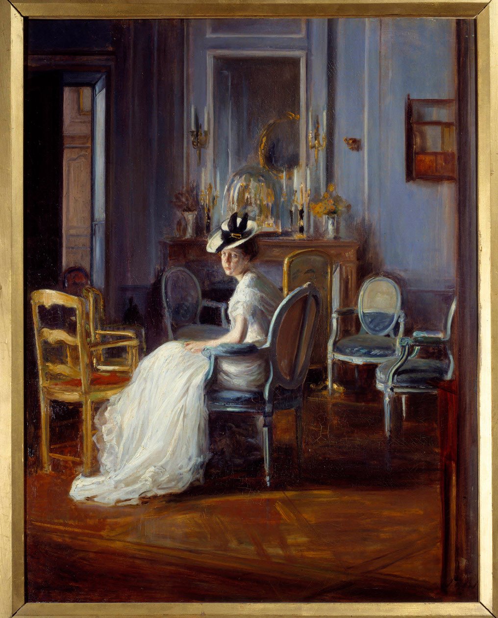 The blue boudoir. Painting by Jacques Emiledani af Jacques Emile Blanche