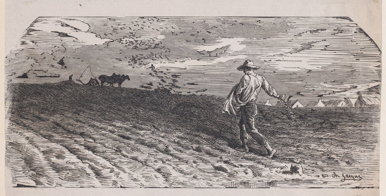 Såmanden, ca. 1852. af Jacques Adrien Lavieille