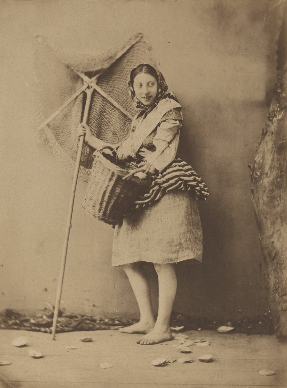 En rejefiskerpige, ca. 1854. af Jacques Antoine Moulin