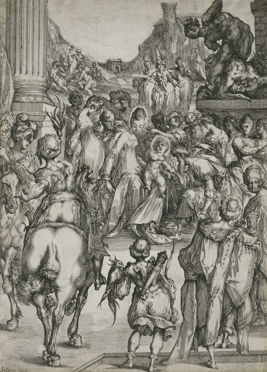 Tilbedelsen af de hellige tre konger af Jacques Bellange